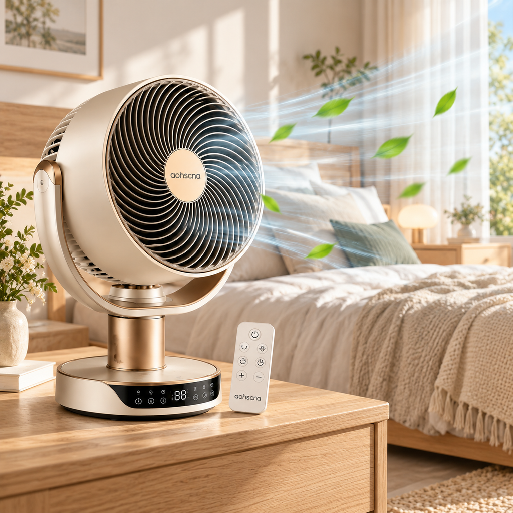 aohscna Premium Smart Air Circulator Fan – Ultra Quiet 3D Airflow Cooling Fan for Whole Room Comfort