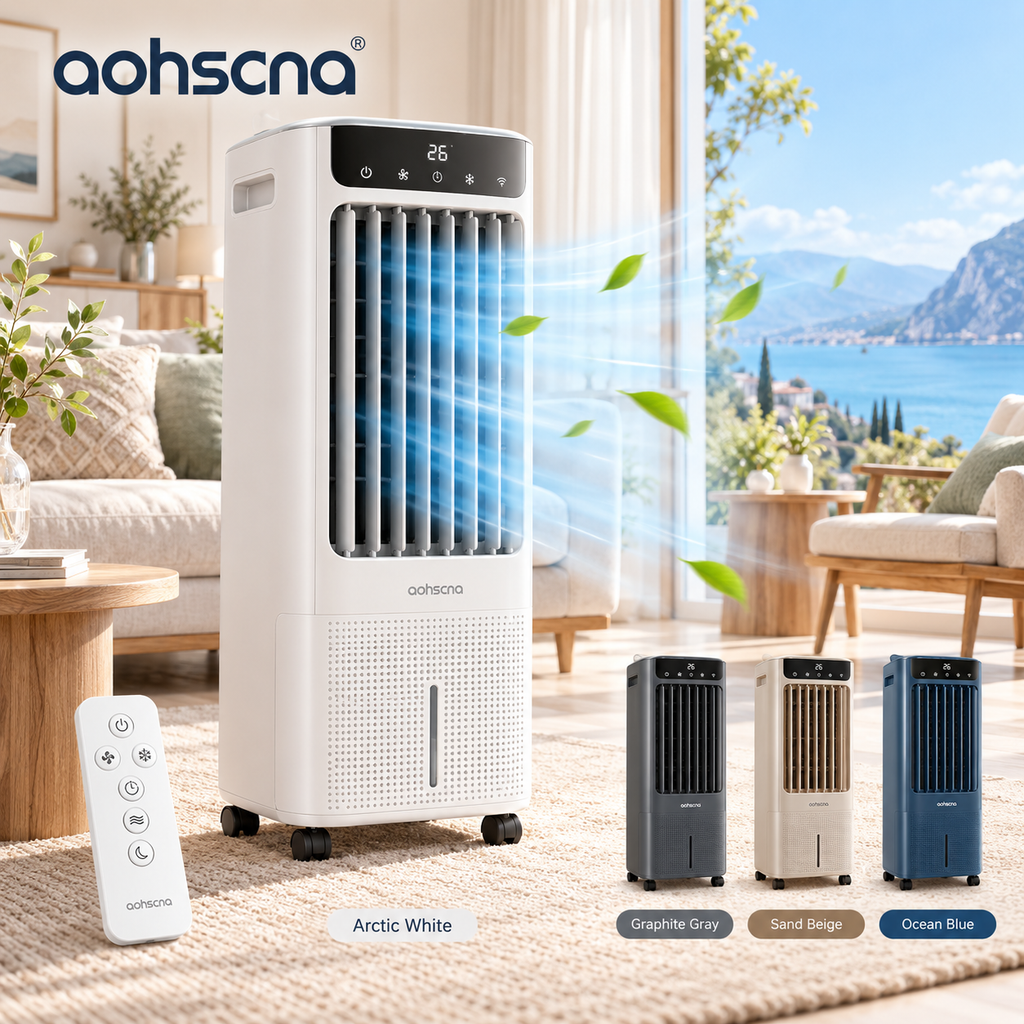aohscna Premium Air Cooler – Smart Evaporative Cooling Fan with Powerful Airflow & Quiet Comfort