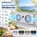 aohscna Premium Smart Window Fan – Dual Airflow Ventilation Fan with Intelligent Cooling & Fresh Air Circulation